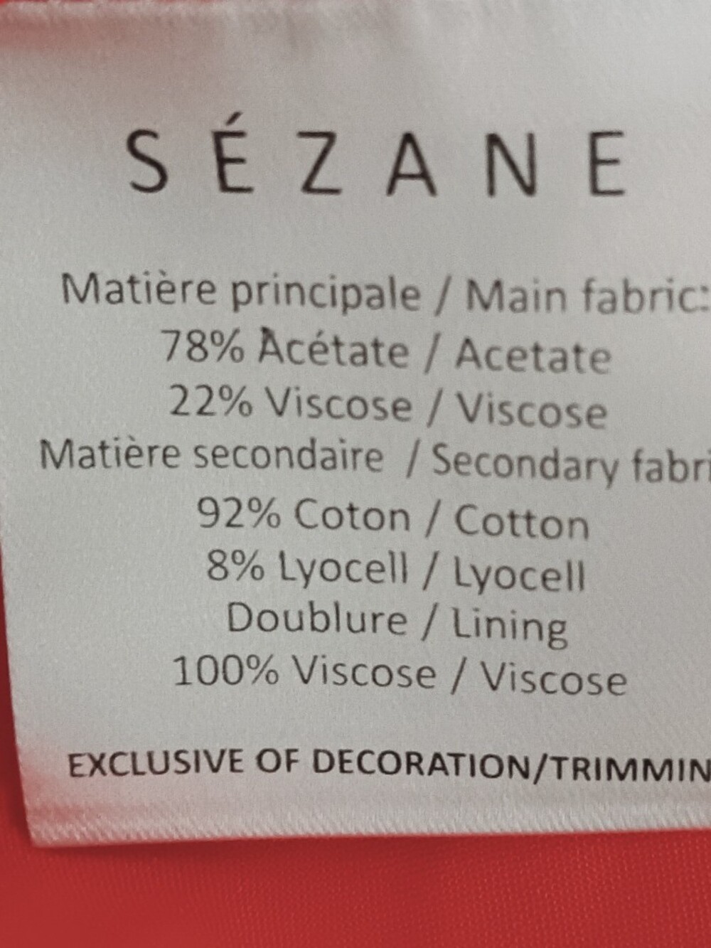 NWT Sezane white lace and red colorblock dress, size 42 - Picture 14 of 15